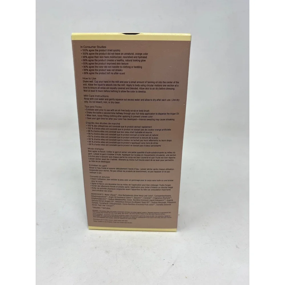 Josie Maran Argan Liquid Gold Self-Tanning Oil Pina Colada 4.3oz with Mitt NEW - Picture 2 of 5